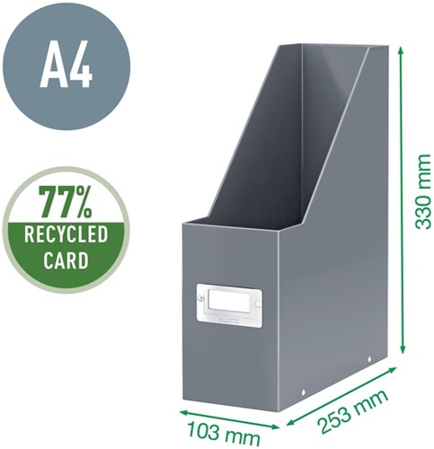 Tijdschriftencassette Leitz WOW click & store gerecycled karton zwart-3
