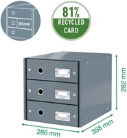 Ladenkast Leitz WOW Click & Store 4 laden gerecycled karton wit-2
