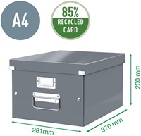 Opbergdoos Leitz Click & Store WOW middel gerecycled karton 281x200x370mm zwart-4