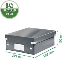 Sorteerbox Leitz WOW Click & Store 280x100x370mm gerecycled karton wit-2