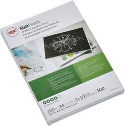 Lamineerhoes GBC A4 2x100micron mat 100 Stuk