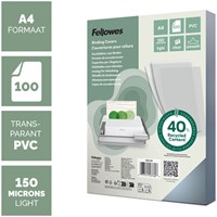 Voorblad Fellowes A4 PVC 150micron transparant 100 Stuk-2