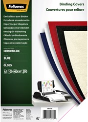 Voorblad Fellowes A4 Chromolux 250gr blauw 100 Stuk