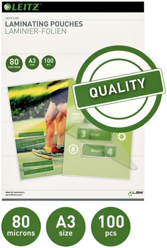 Lamineerhoes Leitz iLAM A3 2x80micron EVA 100 Stuk-2
