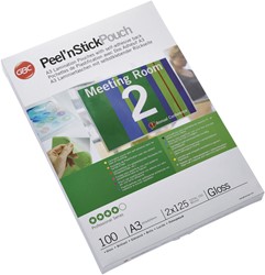 Lamineerhoes GBC A3 zelfklevend 2x125micron 100 Stuk