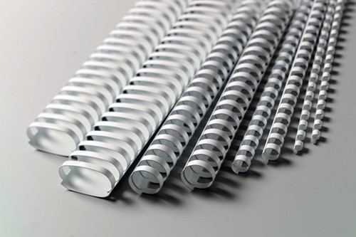 Bindrug GBC 14mm 21rings A4 wit 100 stuks-1