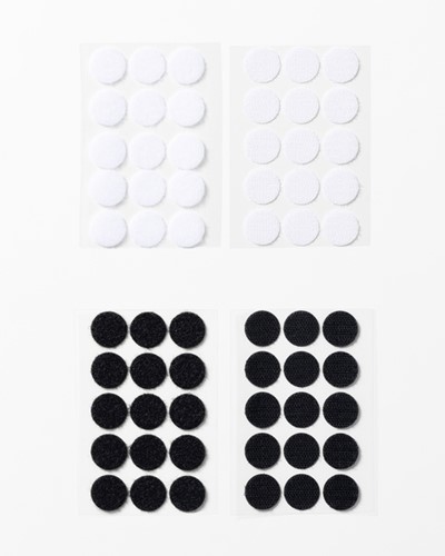 Klittenband Folia rond 2cm 15st zwart 15st wit 30 Stuk-2