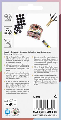 Klittenband Folia rond 2cm 15st zwart 15st wit 30 Stuk-3