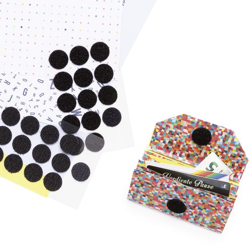 Klittenband Folia rond 2cm 15st zwart 15st wit 30 Stuk-1