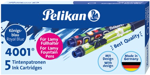 Inktpatroon Pelikan 4001 tbv Lamy vulpen blauw 5 Stuk