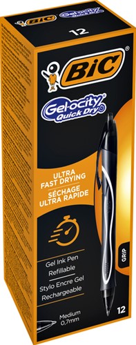 Gelschrijver Bic Gelocity quick dry M zwart 1 Stuk-2