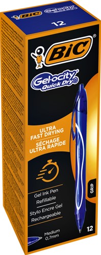 Gelschrijver Bic Gelocity quick dry M blauw 1 Stuk-2