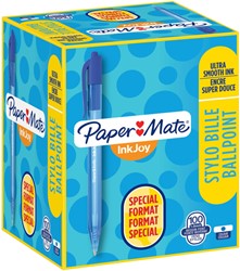 Balpen Papermate Inkjoy 100RT valuepack M blauw 100 Stuk