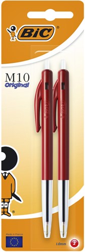 Balpen Bic M10 M rood 2 Stuk