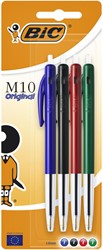 Balpen Bic M10 M assorti 4 Stuk