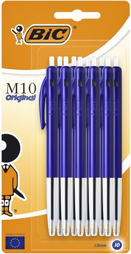 Balpen Bic M10 M blauw 10 Stuk