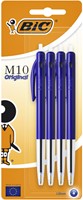 Balpen Bic M10 M blauw 4 Stuk