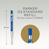 Gelschrijvervulling Parker Quink medium blauw blister à 1 stuk-3