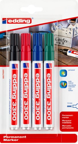 Viltstift edding 3300 schuin 1-5mm assorti 4 Stuk