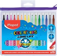 Viltstift Maped ColorPeps Long Life set 15 kleuren 15 Stuk