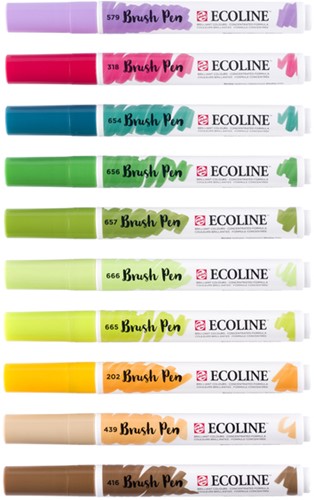 Brushpen Talens Ecoline set 10 stuks botanisch 10 Stuk