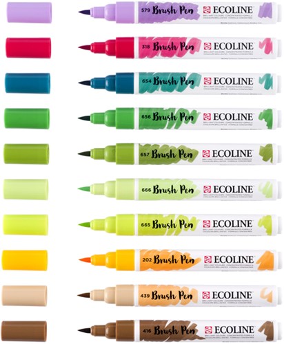 Brushpen Talens Ecoline set 10 stuks botanisch 10 Stuk-2