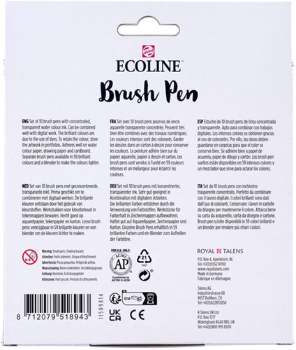 Brushpen Talens Ecoline set 10 stuks botanisch 10 Stuk-1