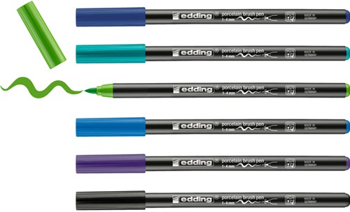 Brushpen edding 4200 porselein koele kleuren 6 Stuk-2