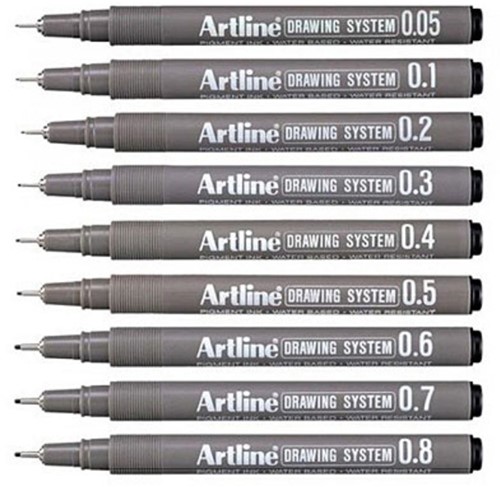 Fineliner Artline technisch 0.2mm zwart 1 Stuk-2