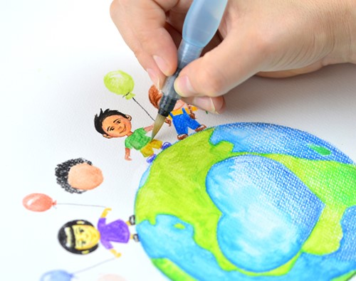 Brushpen Pentel XFRH/1 aquash M 1 Stuk-1