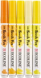 Brushpen Talens Ecoline set 5 stuks geel 5 Stuk