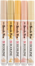 Brushpen Talens Ecoline set 5 stuks beige roze 5 Stuk
