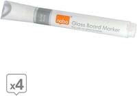 Viltstift Nobo glasbord wit 4 Stuk-2