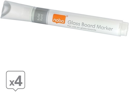 Viltstift Nobo glasbord wit 4 Stuk-2