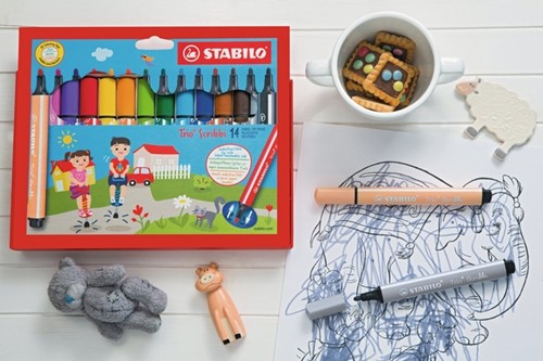 Viltstift STABILO Trio Scribbi 368/14 14st assorti 14 Stuk-3