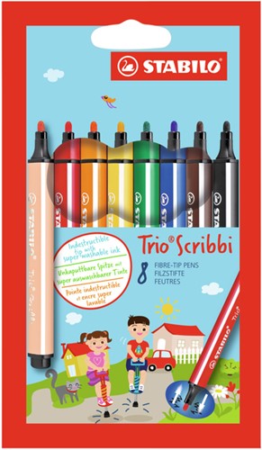 Viltstift STABILO Trio Scribbi 368/8 8st assorti 8 Stuk