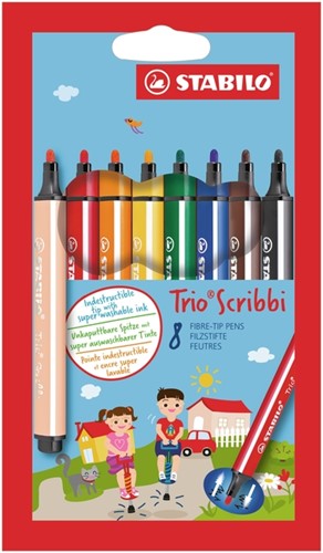 Viltstift STABILO Trio Scribbi 368/8 8st assorti 8 Stuk