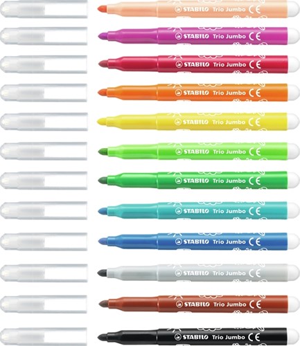 Viltstift STABILO Trio Jumbo 380/12 extra large assorti 12 stuks-2