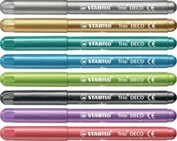 Viltstift STABILO Trio deco 377/8 metallic 8st ass 8 Stuk-1