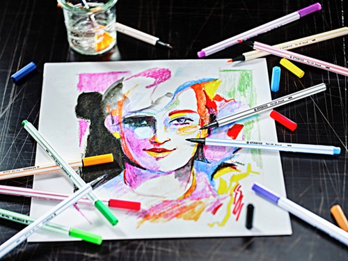 Brushstift STABILO Pen 68/41 donkerblauw 1 Stuk-4