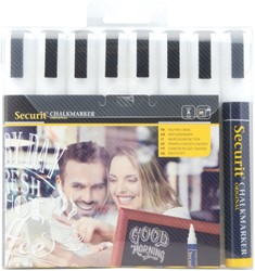 Krijtstift Securit SMA-510 schuin wit 2-6mm blister à 8 stuks