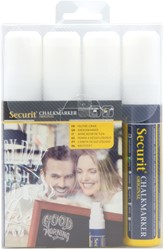 Krijtstift Securit SMA-720 blok wit 7-15mm blister à 4 stuks