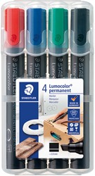 Viltstift Staedtler Lumocolor 350 schuin 2-5mm ass 4 Stuk