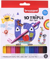 Viltstift Bruynzeel Kids Triple set 10 kleuren 10 Stuk