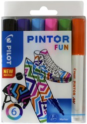 Verfstift PILOT Pintor fun F assorti 6 Stuk