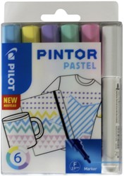 Verfstift PILOT Pintor pastel F assorti 6 Stuk