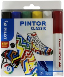 Verfstift PILOT Pintor classic M assorti 6 Stuk