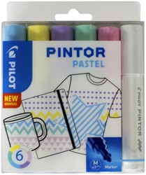 Verfstift PILOT Pintor pastel M assorti 6 Stuk
