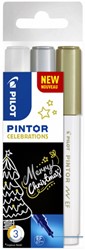 Verfstift PILOT Pintor celebrations EF assorti 3 Stuk