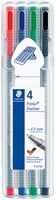Fineliner Staedtler triplus 334 0.3mm ass 4st 4 Stuk